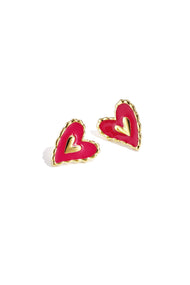 Stainless Steel Stud Earrings Heart Sweet Valentine's Day Romantic Series Women's jewelry