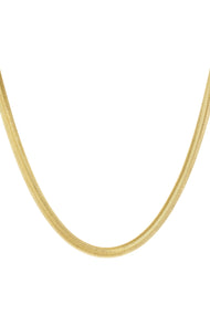 unisex chain flat with structure - Gold color-6.0mm