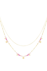 necklace pink charms