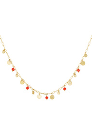 necklace mix of Gold color and red