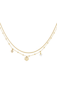 double necklace with heart charm
