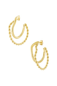 Organic braided hoop earrings