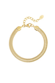 bracelet flat coarse - Gold color-6.0mm
