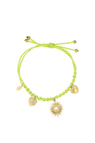 bracelet linked in love - green and
