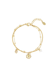 double bracelet with heart charm