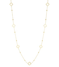 Long necklace with clover charms - Silver Color color