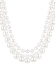 Big pearls layered necklace