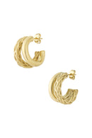 Small double braided hoop earrings