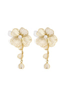 Stainless Steel Dangle Earrings Flower Casual Daily Simple Series Women's jewelry
