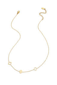 Necklace clovers Gold Color Stainless Steel