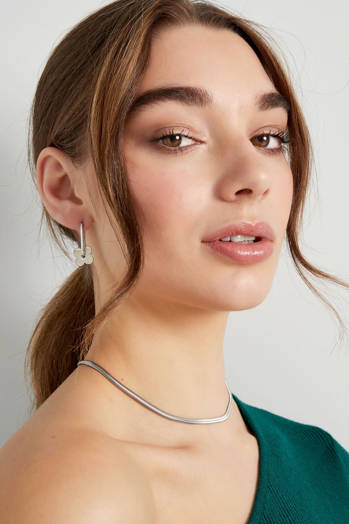 necklace flat with print - Gold color-4.0mm