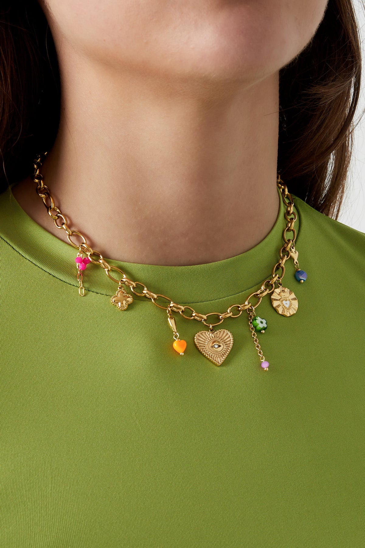 charm necklace eye wedge