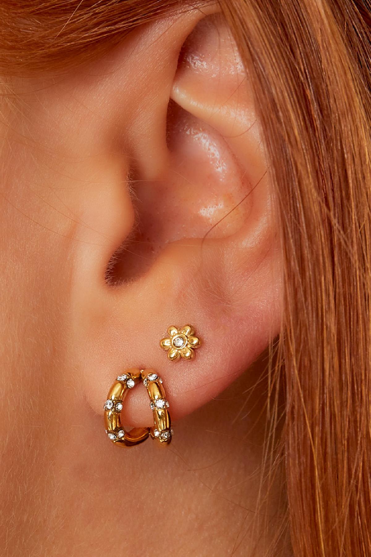 stainless steel earstuds flower