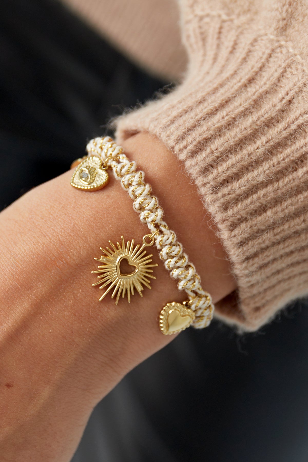 bracelet linked in love - green and