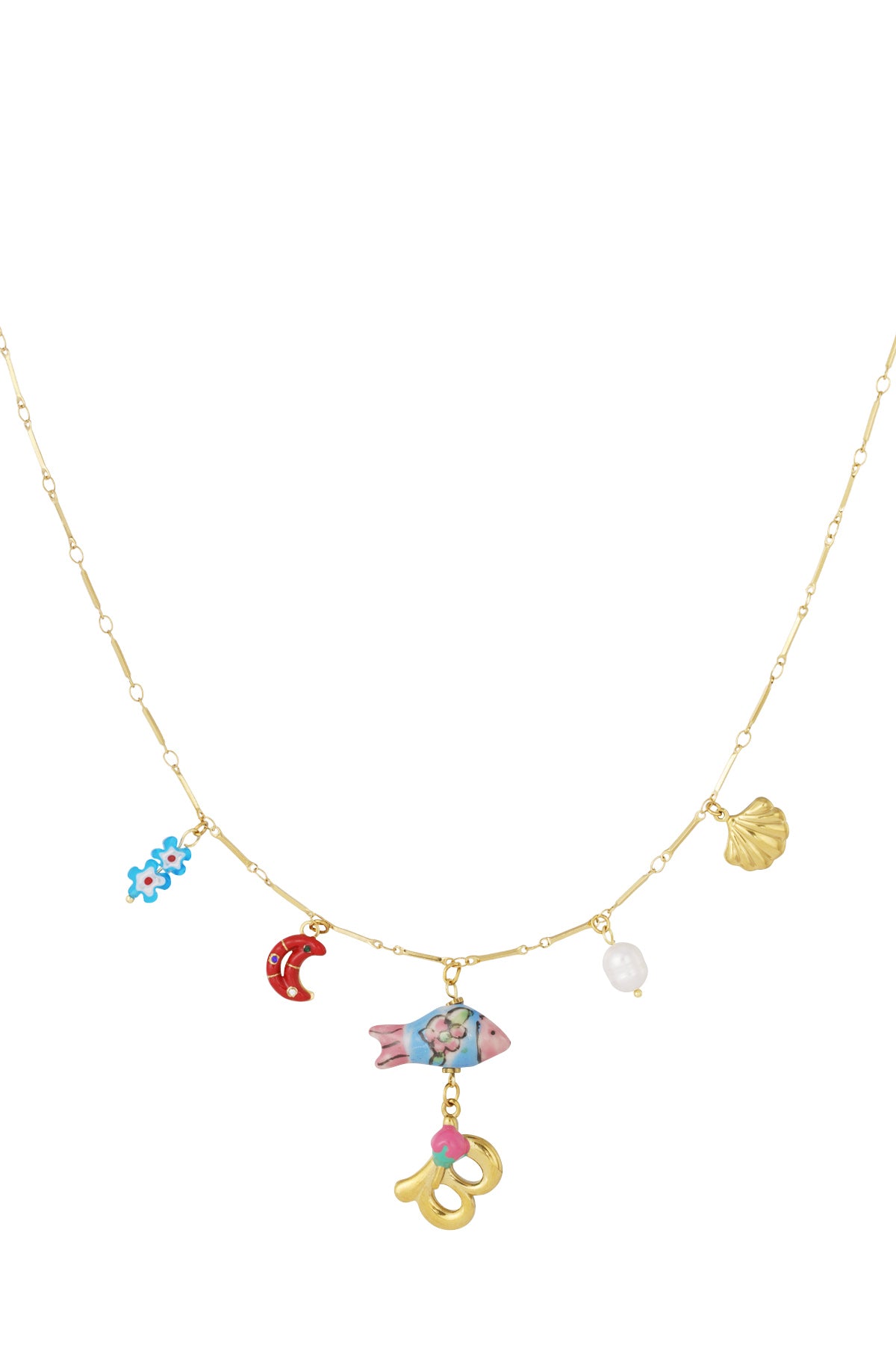 Happy Initials necklace with charms