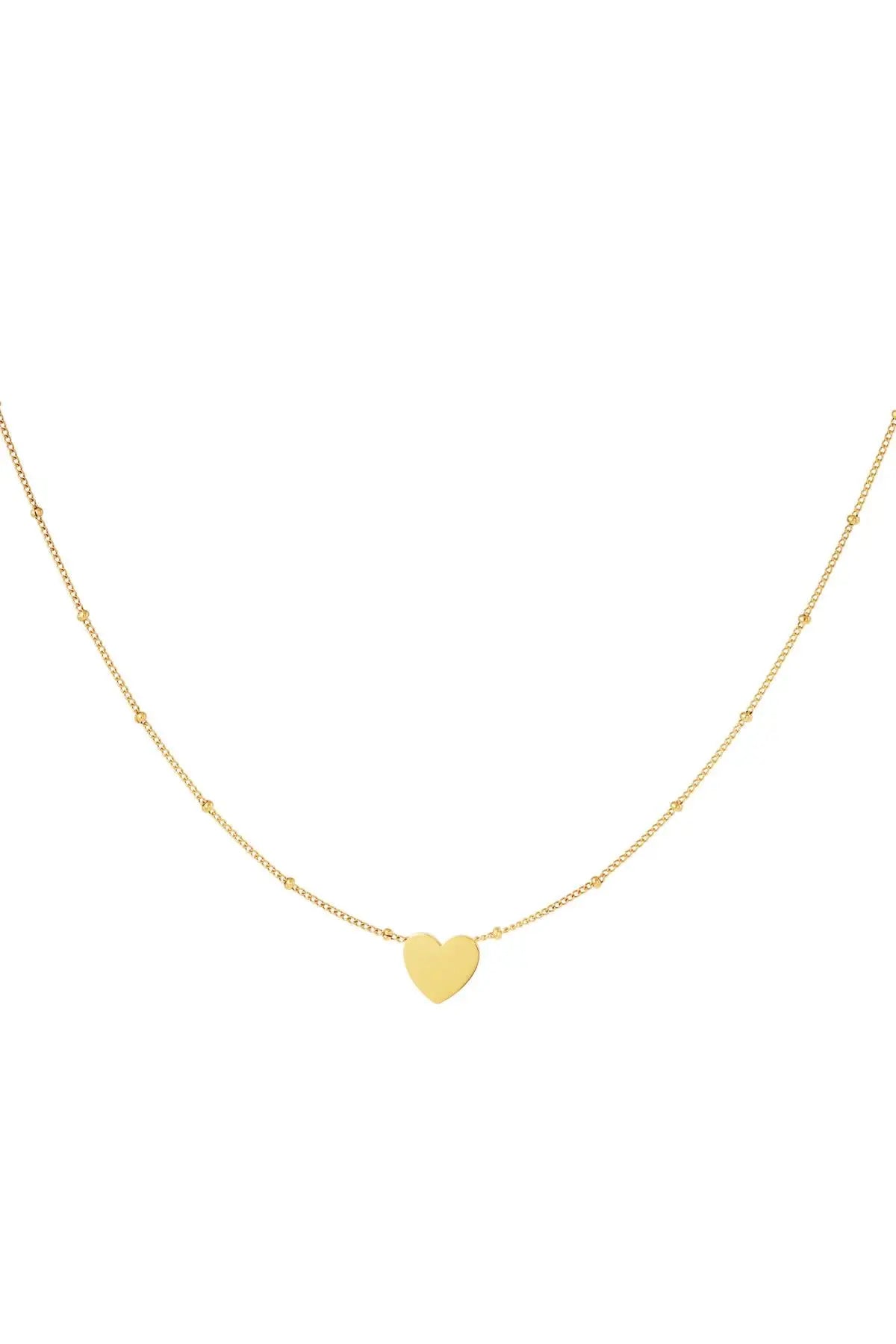 Minimalistic necklace heart Gold Color Stainless Steel