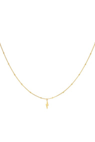 Necklace bolt of lightning Gold Color Stainless Steel