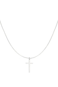 Necklace cross charm - Silver Color color