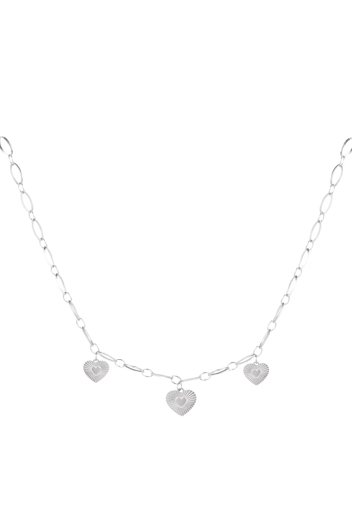 necklace three hearts coins