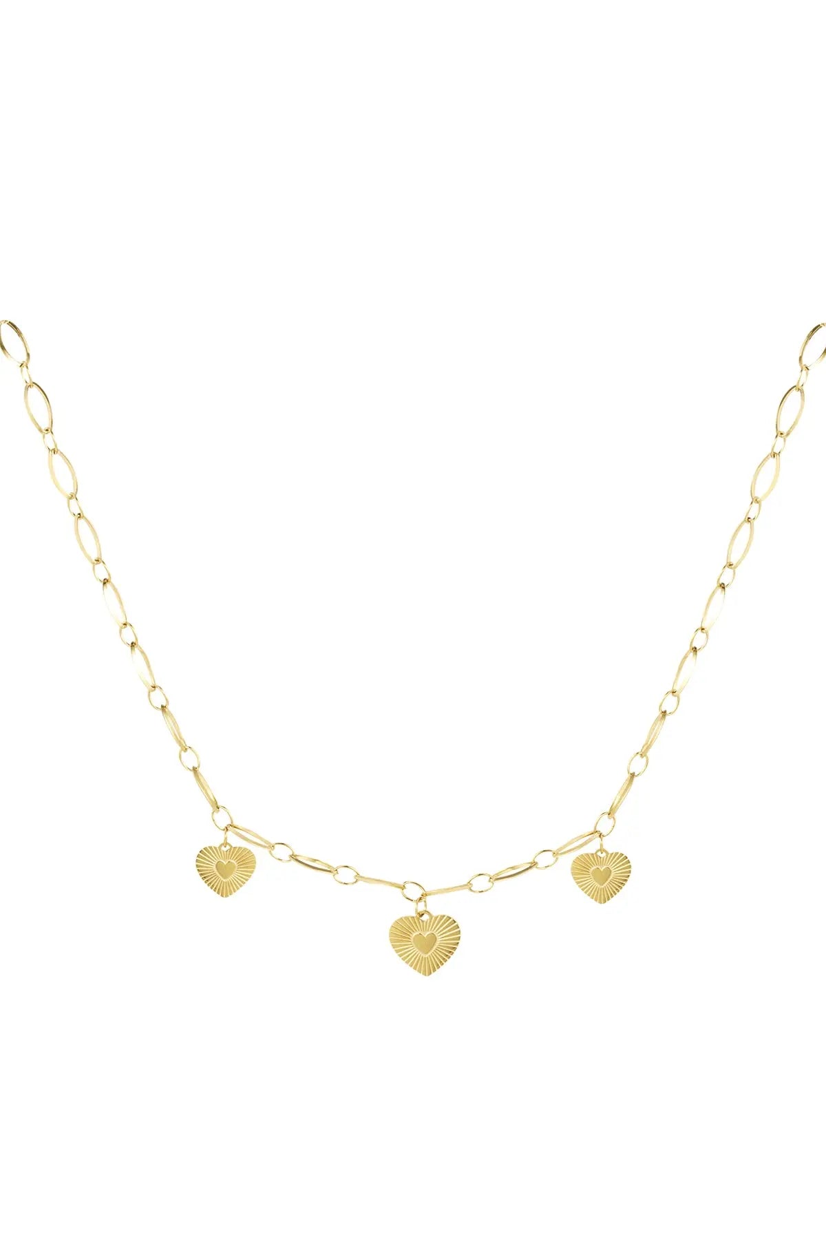 necklace three hearts coins