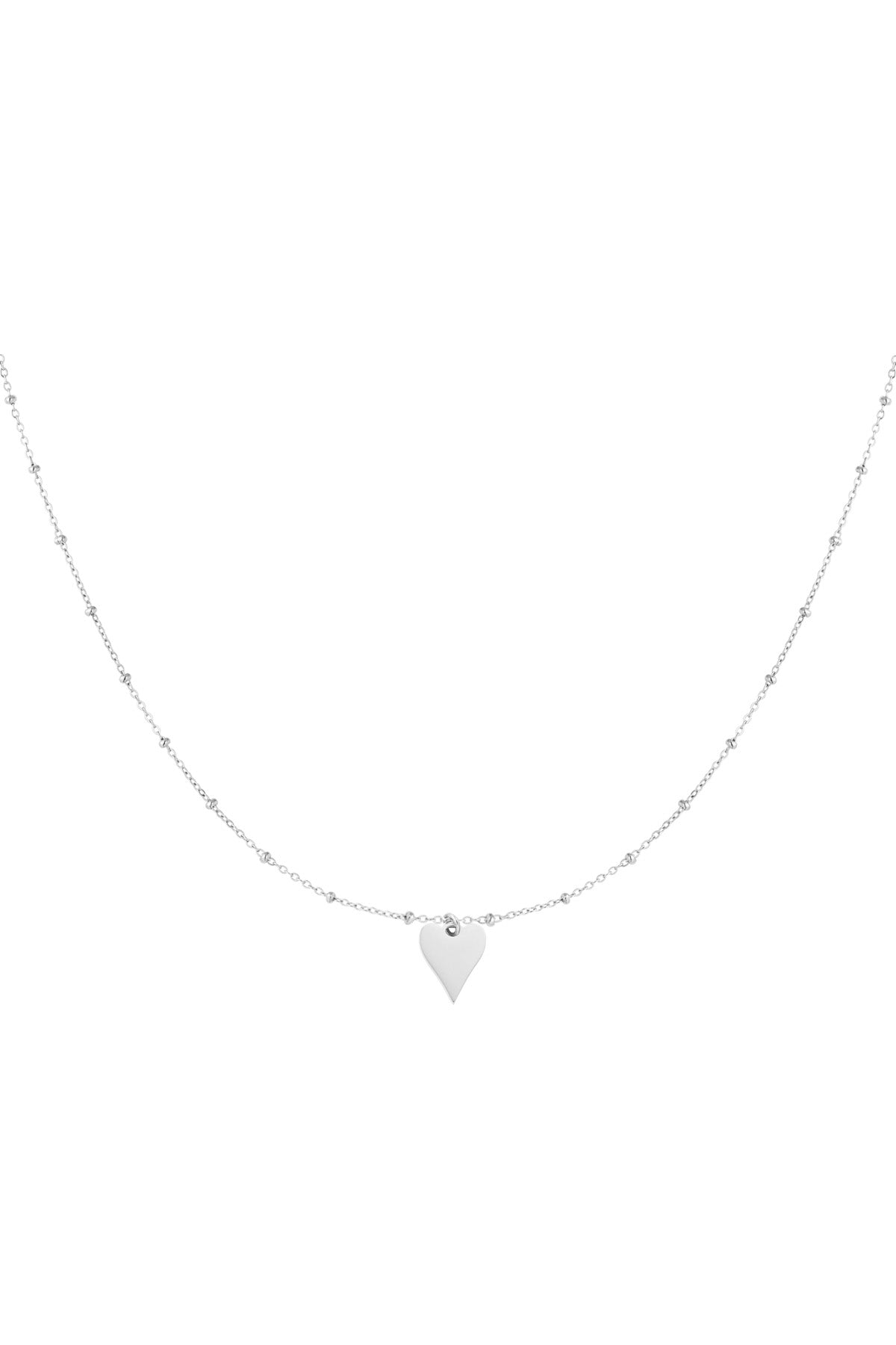 necklace with balls and heart charm