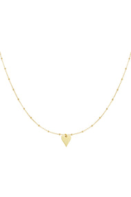 necklace with balls and heart charm