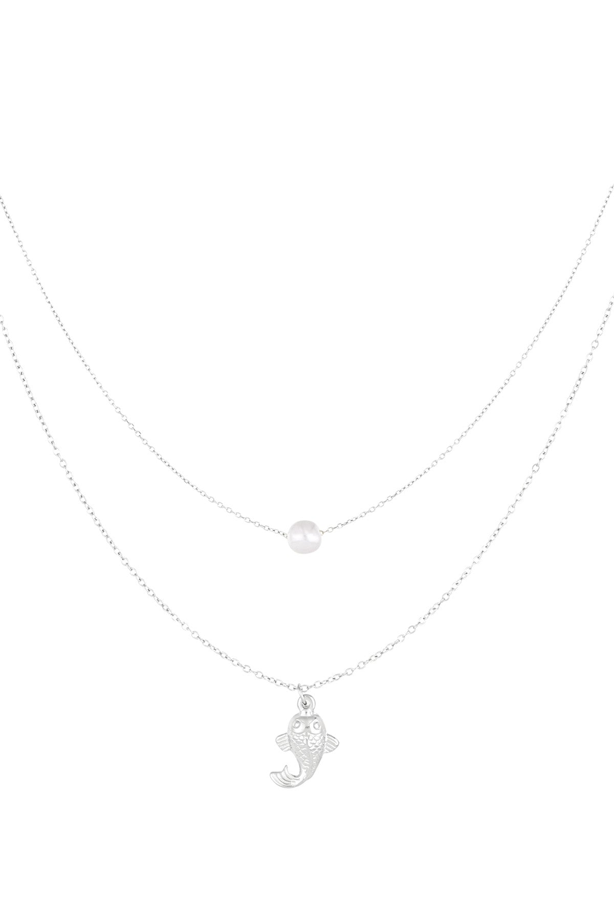 Fish and pearl Necklace