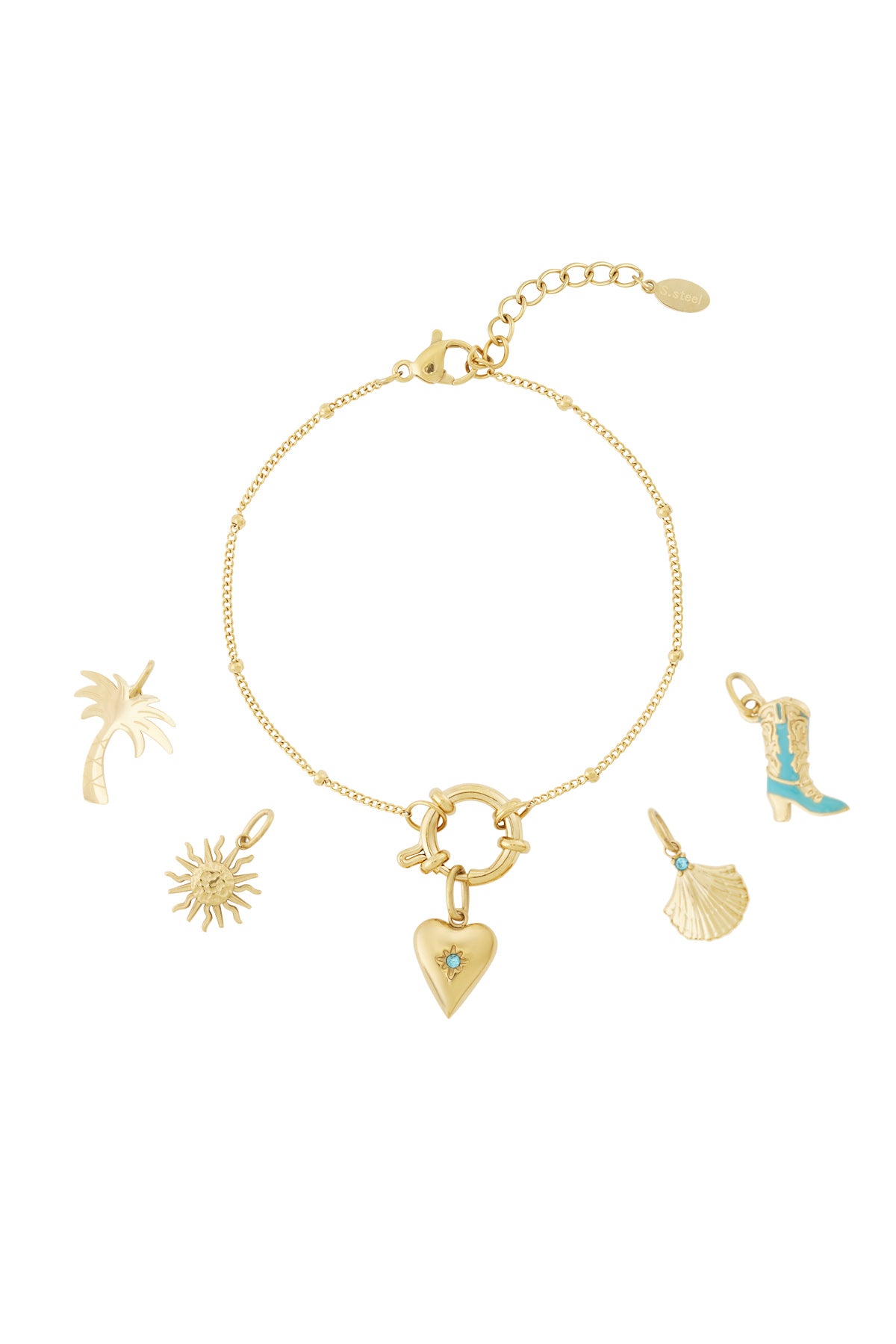 Heart with stone DIY bracelet