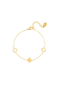 Bracelet clovers Gold Color Stainless Steel
