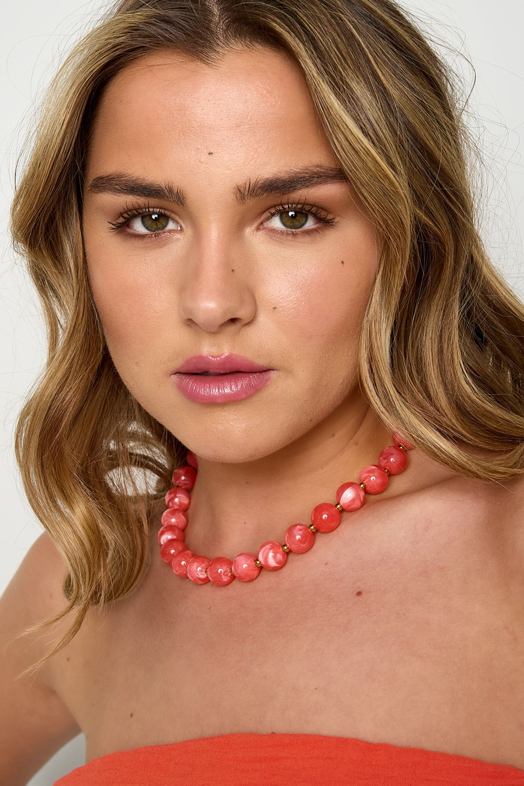 Acrylic Bead Necklaces Beads Casual Daily Simple Series Women Jewelry-13.5mm