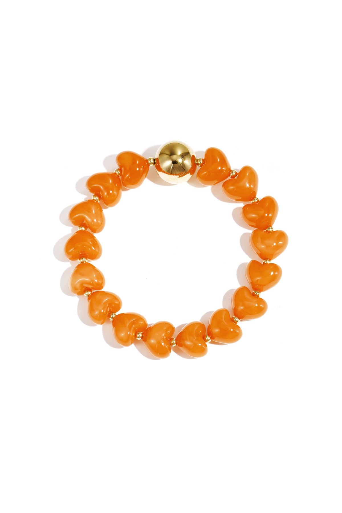 Statement bracelet with heart-shaped beads