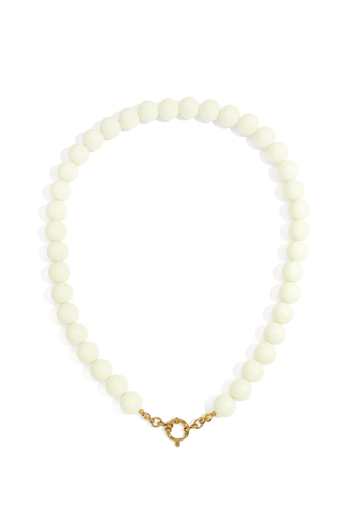 Beaded necklace with front closure - 12mm