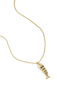 Necklace with moving fish charm