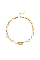 Necklace with button detail