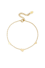 Classic bracelet with hearts - stainless steel