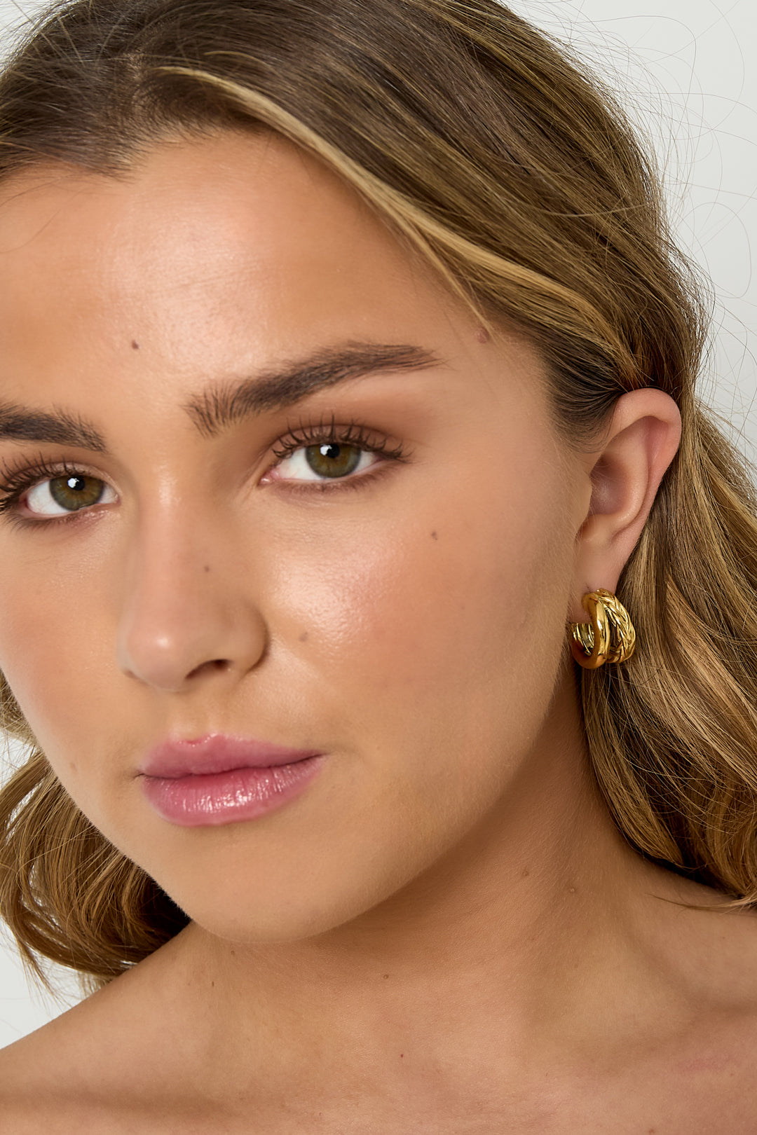 Small double braided hoop earrings