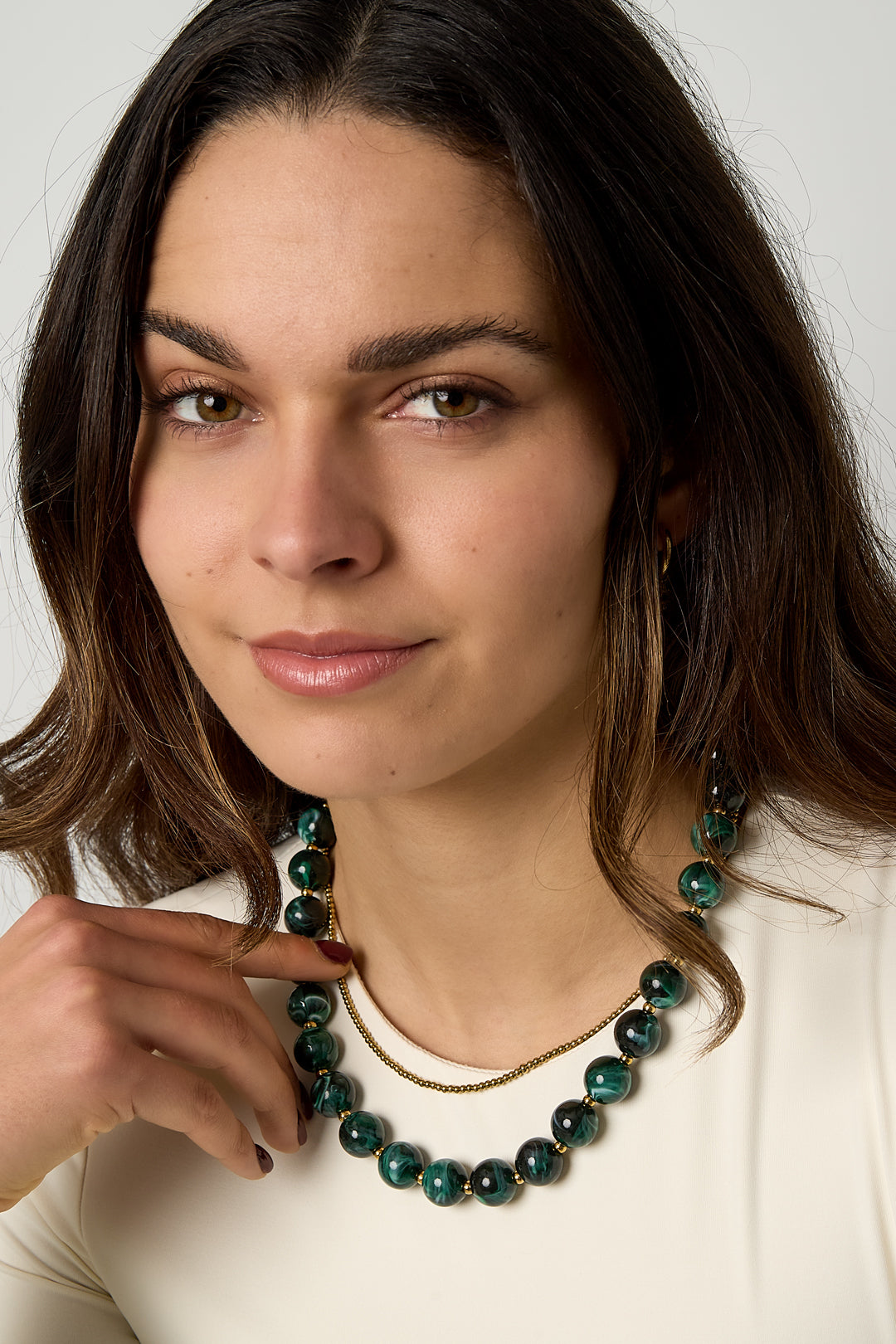 Acrylic Bead Necklaces Beads Casual Daily Simple Series Women Jewelry-13.5mm