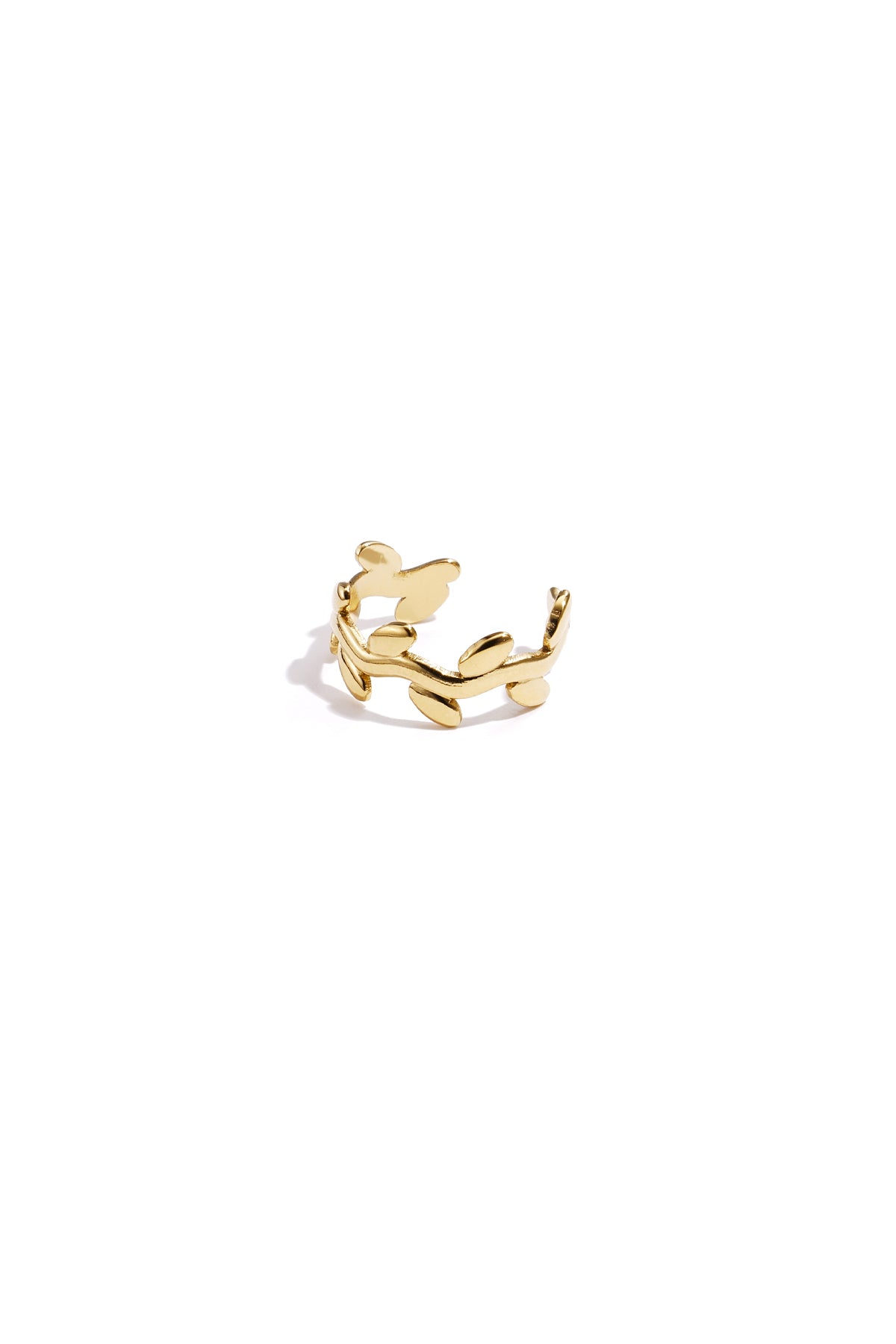 Earcuff laurel shape Gold Color Stainless Steel