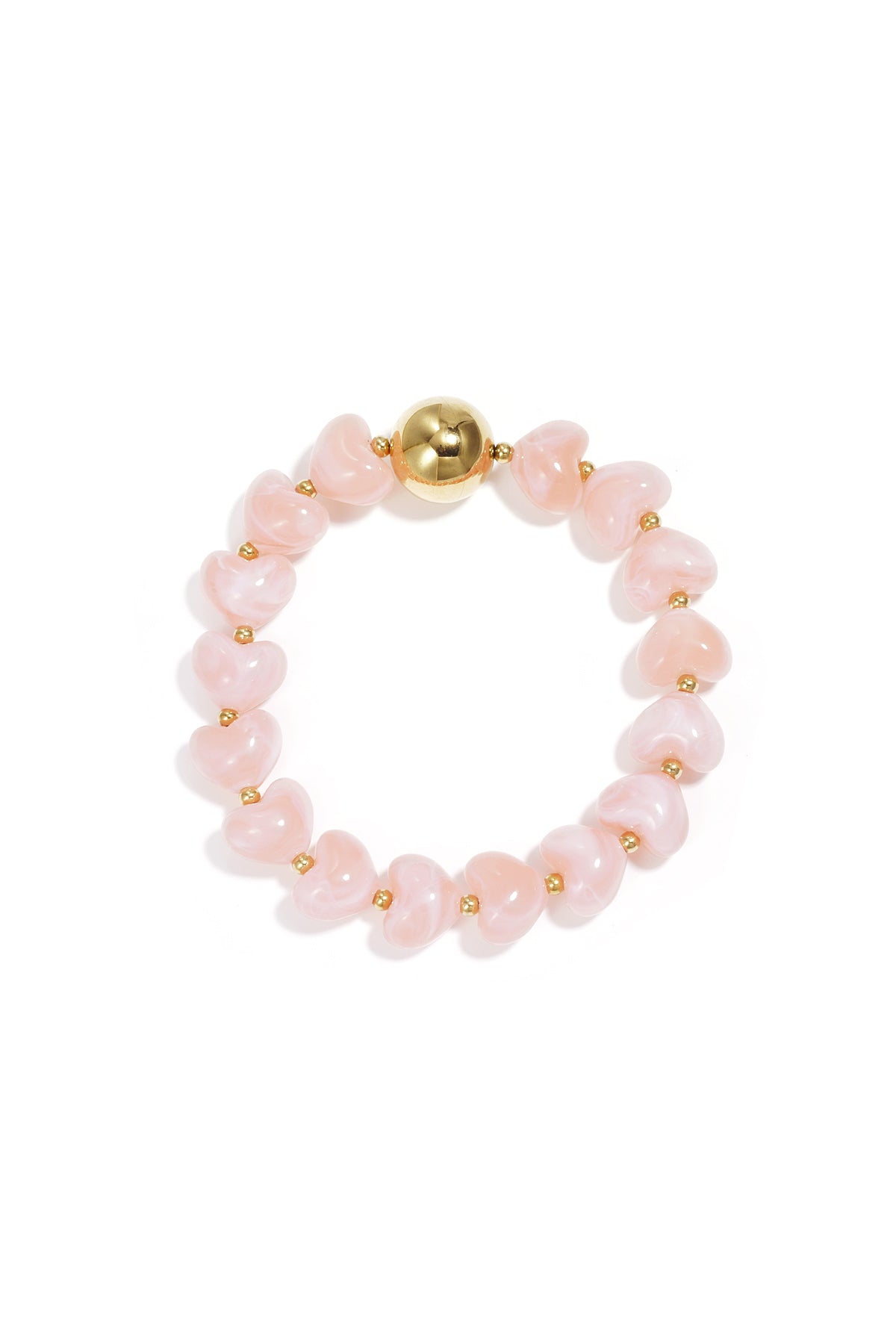 Statement bracelet with heart-shaped beads