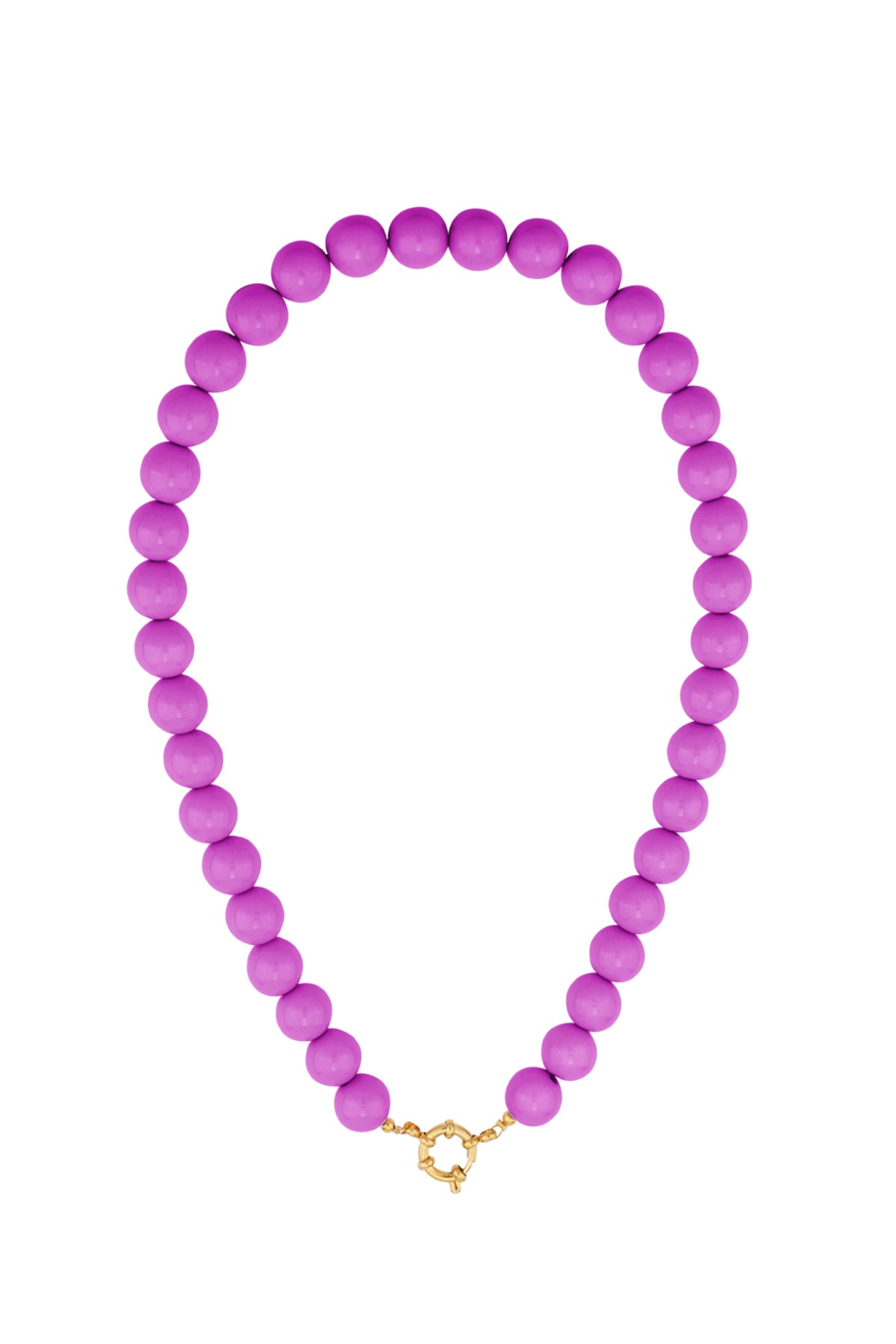 Beaded necklace with front closure - 12mm