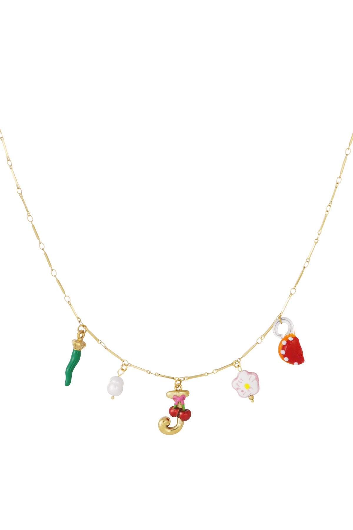 Happy Initials necklace with charms