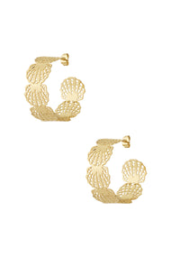 Seashell hoop earrings