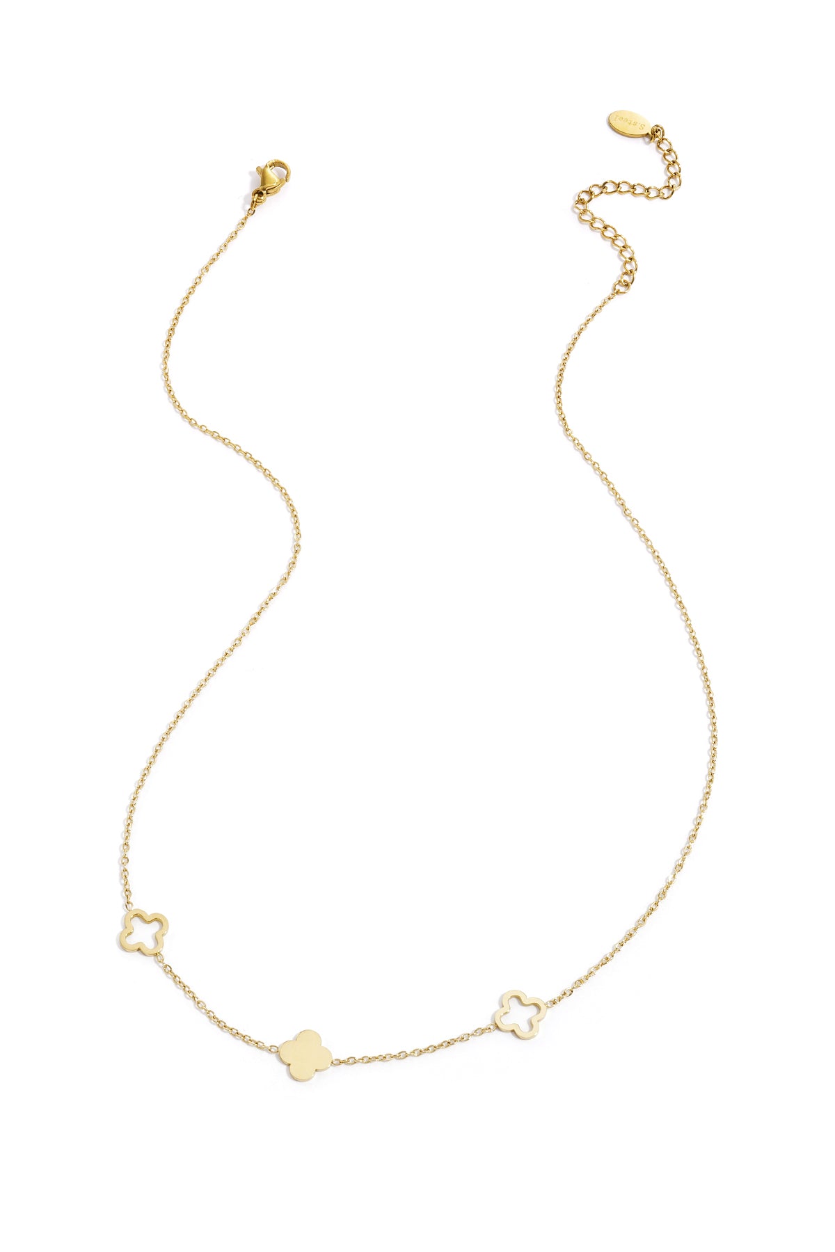 Necklace clovers  Gold Color Stainless Steel